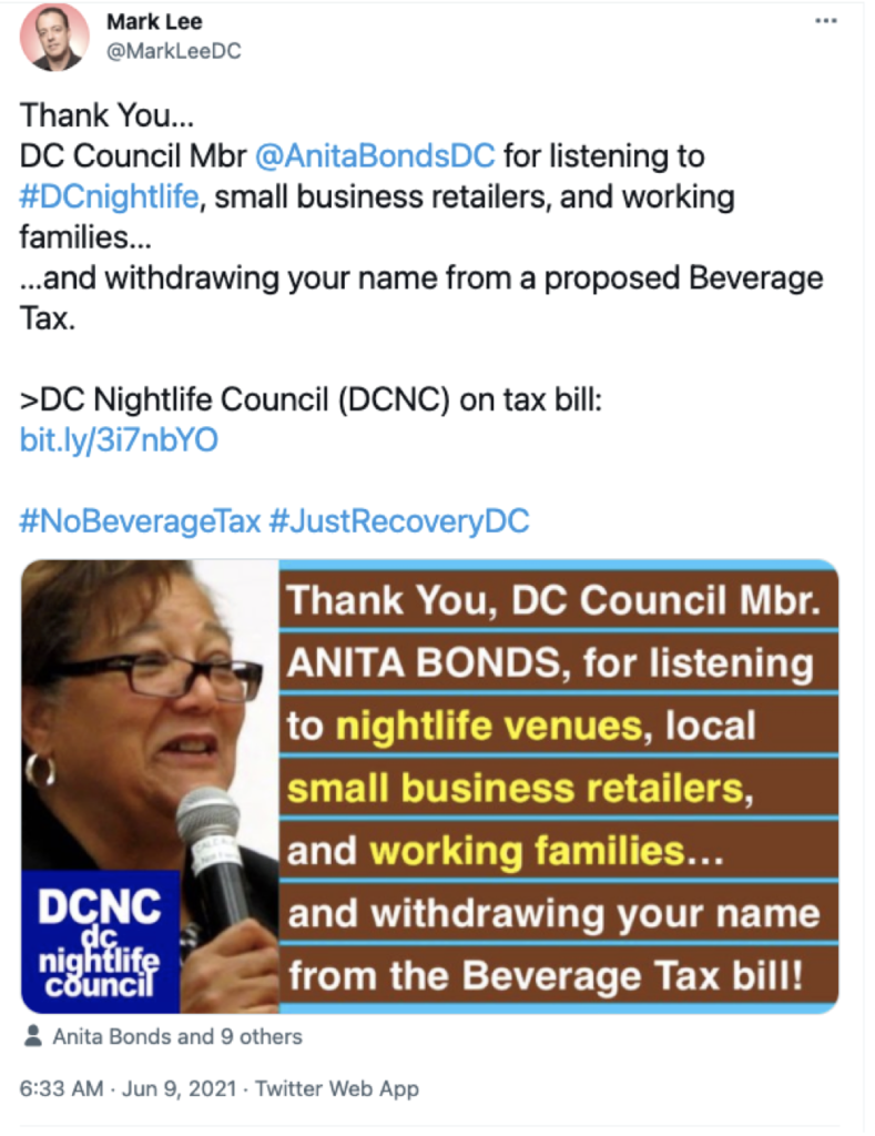 Figure 4: Sample tweet opposing the Nutrition Equity Amendment Act