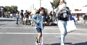 kid on a scooter