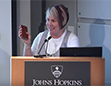 Lori Dorfman speaking at Johns Hopkins Bloomberg School of Public Health