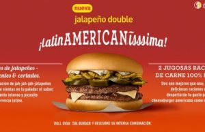 A screenshot of McDonald’s jalapeño double burger advertisement. 