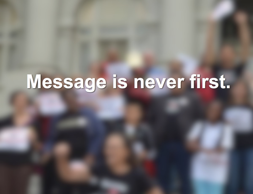 message is never first
