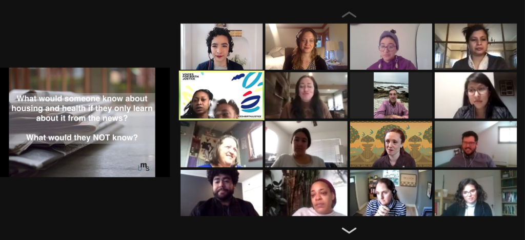 screen grab of participants in a zoom training