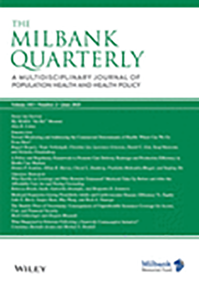 text-only thumbnail of journal cover for Milbank Quarterly