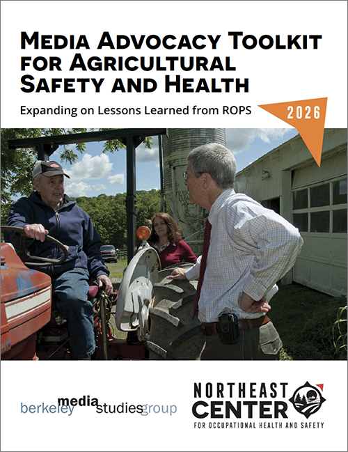 report cover, featuring image of a farmer talking to an elected official